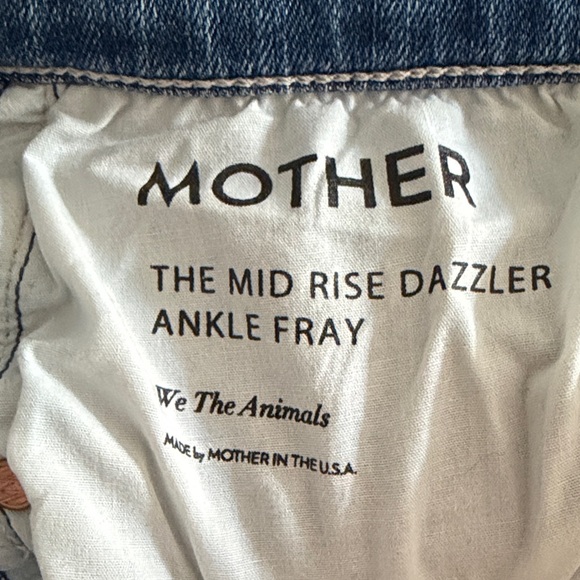MOTHER Blue Mid Rise Dazzler Jeans